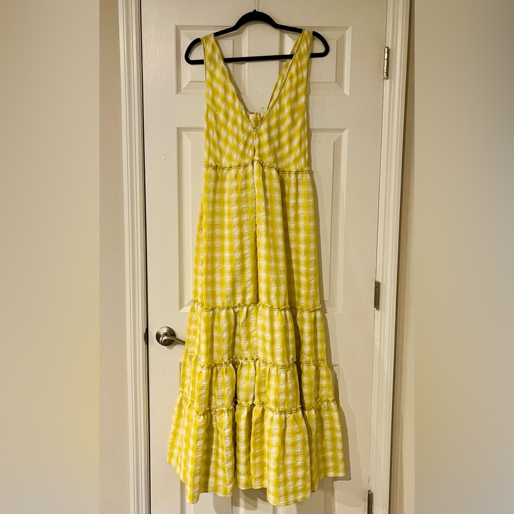 Free People Tiered Gingham Maxi Dress NWT